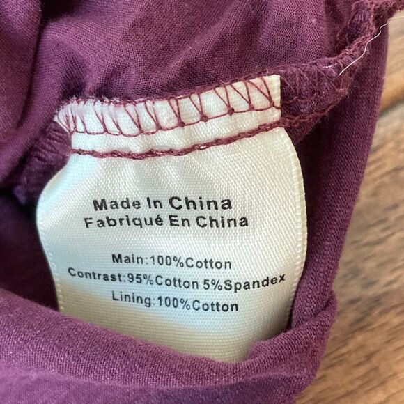 Anthropologie Porridge Women’s Small Short Sleeve Eyelet Lace Top Plum Purple - Picture 7 of 10